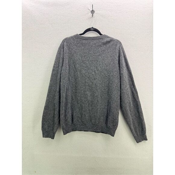 Pronto Uomo Mens Gray Long Sleeve V-Neck Knit 100% Cashmere Pullover Sweater Lar - Picture 2 of 6